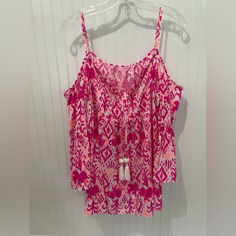 Lilly Pulitzer Pink and White Patterned Blouse